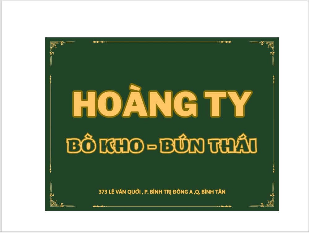 Bò Kho - Bún Thái Hoàng Ty - Lê Văn Quới